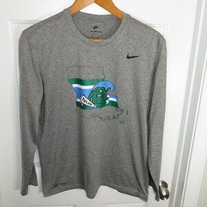 The Nike Tee Tulane University Dri-Fit Long-Sleeve Size XL Green Wave Nola